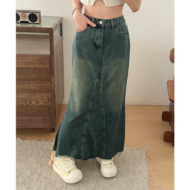 【aimoha】フリンジヘムフレアデニムスカート | aimoha  | 詳細画像11 