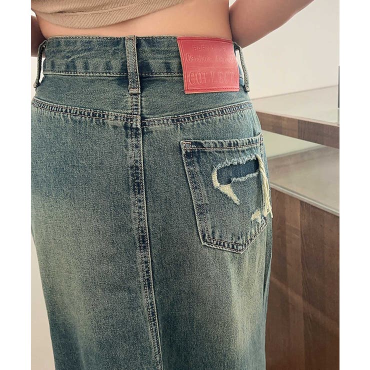 【aimoha】フリンジヘムフレアデニムスカート | aimoha  | 詳細画像14 