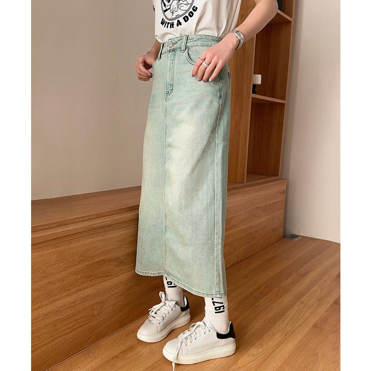 【aimoha】カジュアルデニムマキシスカート | aimoha  | 詳細画像9 