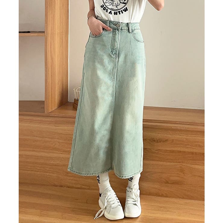 【aimoha】カジュアルデニムマキシスカート | aimoha  | 詳細画像1 