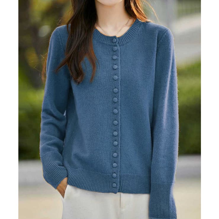 マルチボタン クルーネックカーディガン | aimoha  | 詳細画像1 