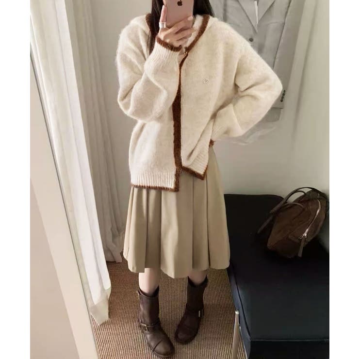 配色ライン入りフーディカーディガン | aimoha  | 詳細画像4 