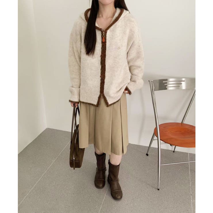 配色ライン入りフーディカーディガン | aimoha  | 詳細画像5 