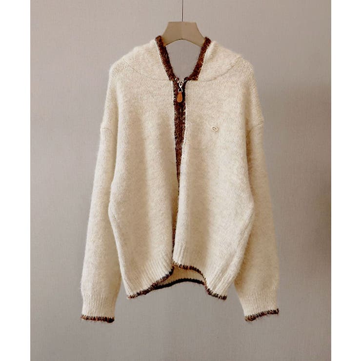 配色ライン入りフーディカーディガン | aimoha  | 詳細画像6 