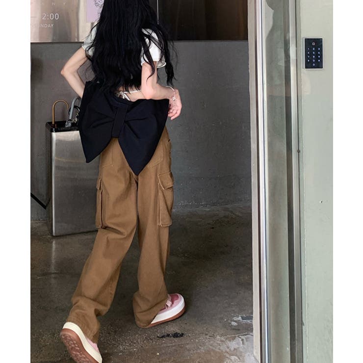 ユニセックスカーゴパンツ ワイドパンツ ストレートパンツ | aimoha  | 詳細画像15 