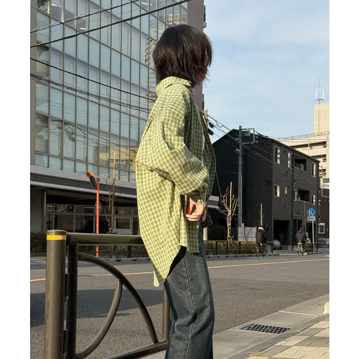 オーバーサイズチェックシャツ | aimoha  | 詳細画像4 