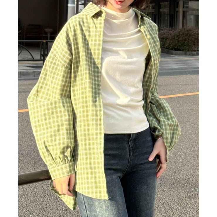 オーバーサイズチェックシャツ | aimoha  | 詳細画像3 