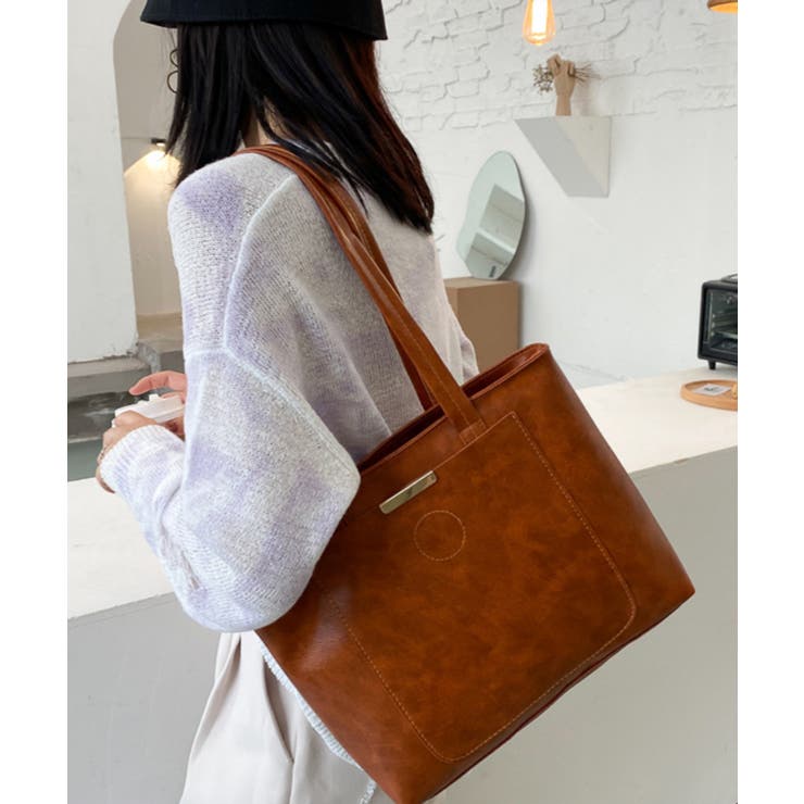 ベージュ | 新作 大容量シンプルトートバッグ 通勤用 | aimoha 