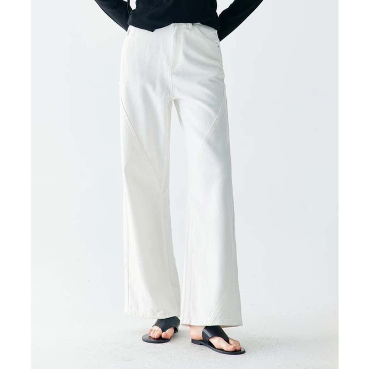 ホワイト | 【DECADE CLASSIC】ワイドレッグデニムパンツ | DECADECLASSIC