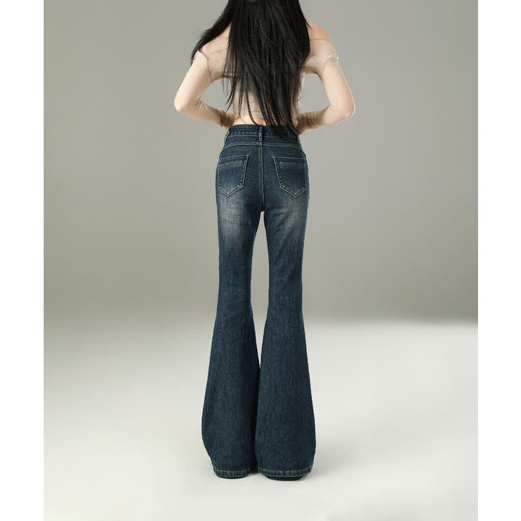 ウォッシュデニムフレアパンツ | aimoha  | 詳細画像15 