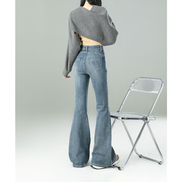 ウォッシュデニムフレアパンツ | aimoha  | 詳細画像7 