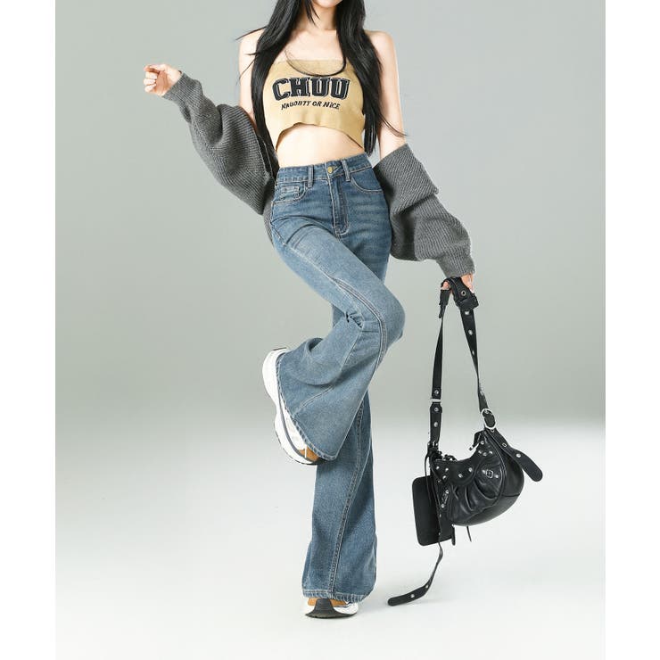 ウォッシュデニムフレアパンツ | aimoha  | 詳細画像3 