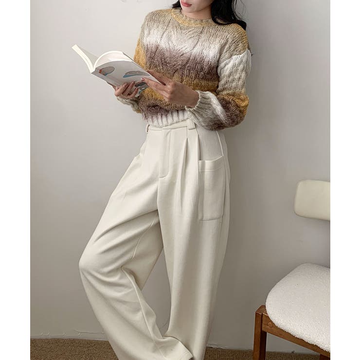 グラデーションケーブル編みニットプルオーバー | aimoha  | 詳細画像15 