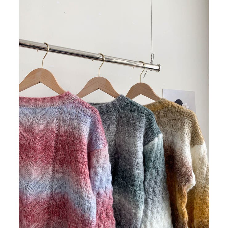 グラデーションケーブル編みニットプルオーバー | aimoha  | 詳細画像24 