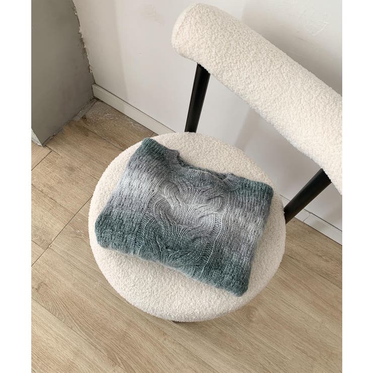 グラデーションケーブル編みニットプルオーバー | aimoha  | 詳細画像22 