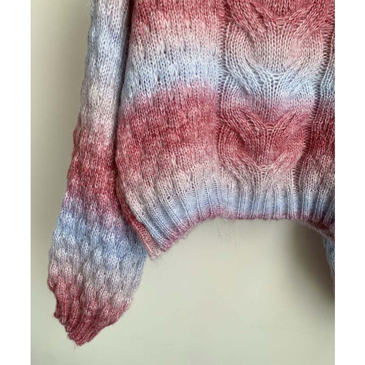 グラデーションケーブル編みニットプルオーバー | aimoha  | 詳細画像9 