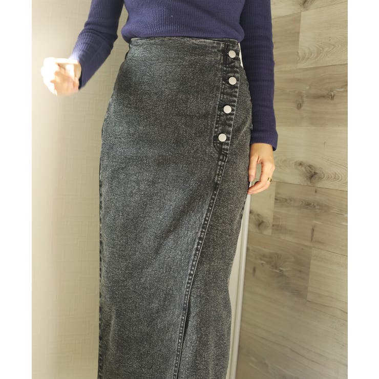 デニムスカート オリジナル フロントボタン | aimoha  | 詳細画像8 