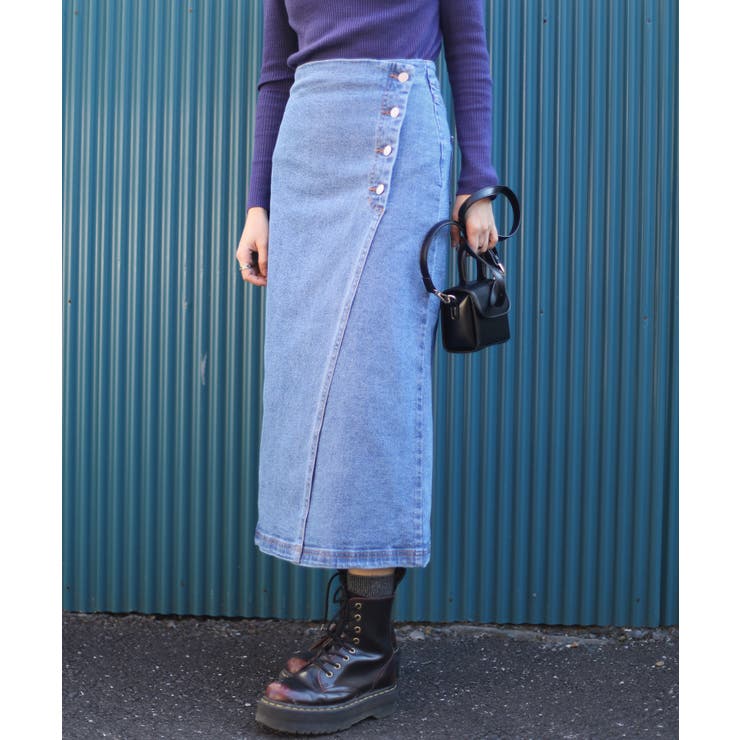 デニムスカート オリジナル フロントボタン | aimoha  | 詳細画像22 