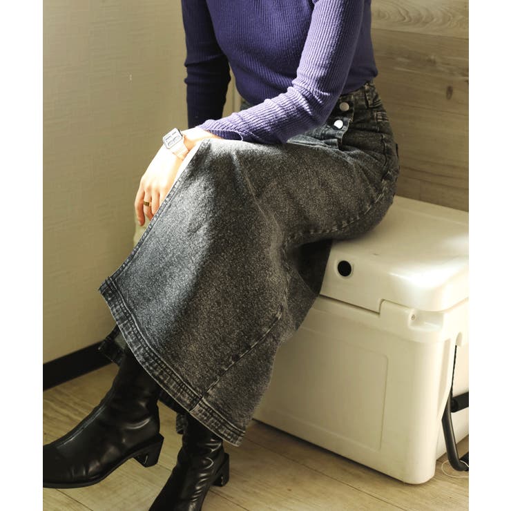 デニムスカート オリジナル フロントボタン | aimoha  | 詳細画像35 