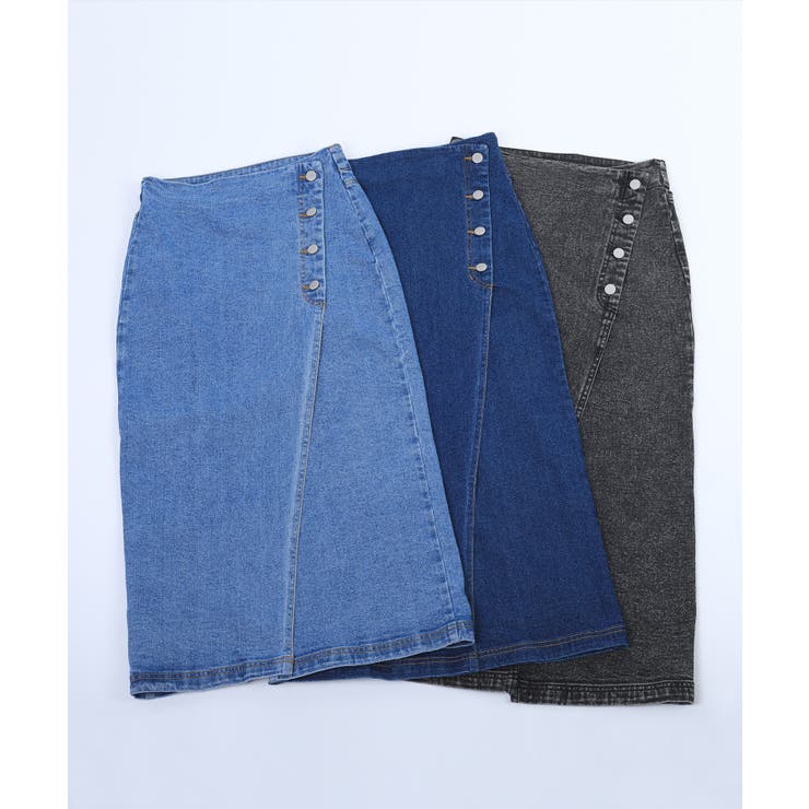 デニムスカート オリジナル フロントボタン | aimoha  | 詳細画像41 