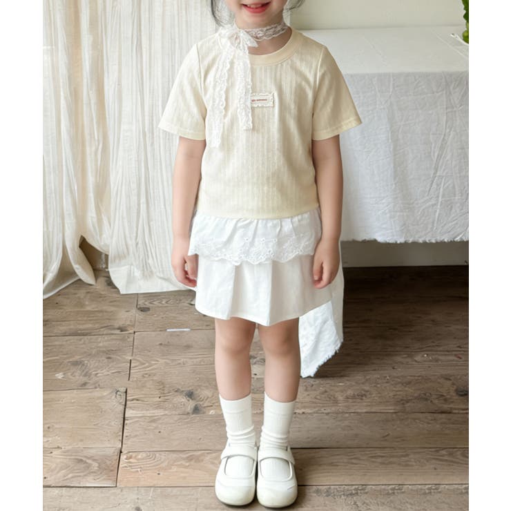 【aimoha-KIDS-】ナチュラルフリルTシャツ | aimoha kids | 詳細画像14 
