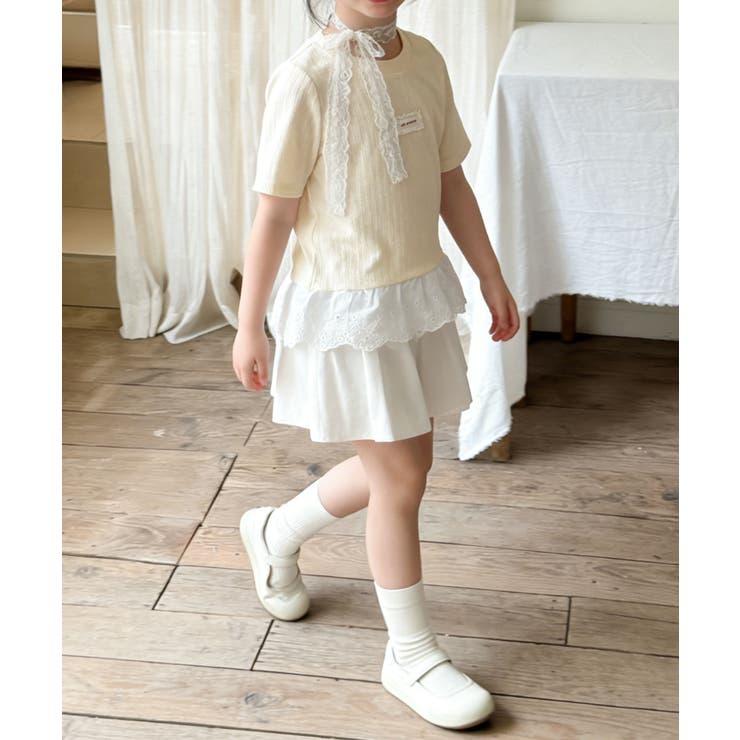 【aimoha-KIDS-】ナチュラルフリルTシャツ | aimoha kids | 詳細画像19 