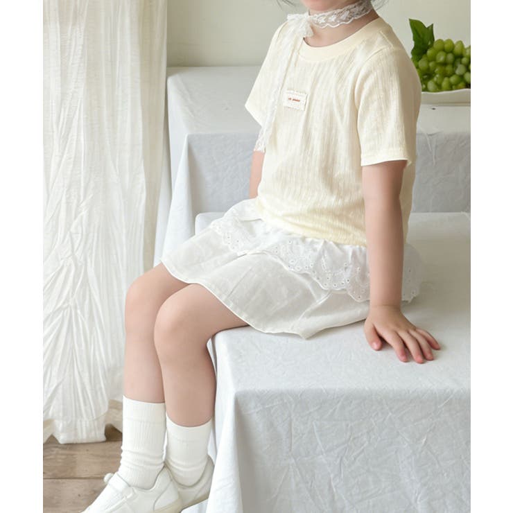 【aimoha-KIDS-】ナチュラルフリルTシャツ | aimoha kids | 詳細画像18 