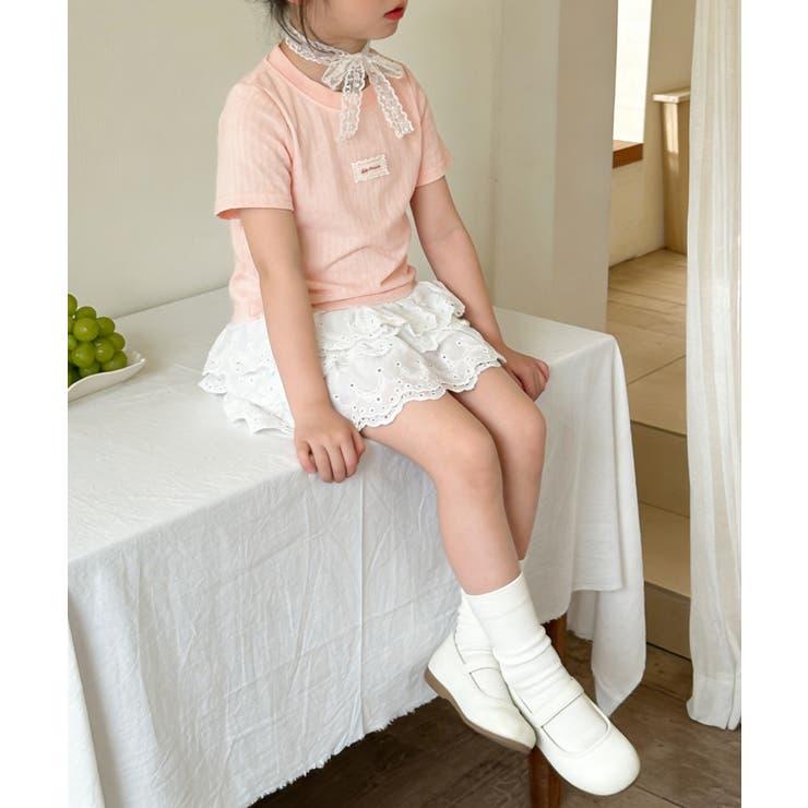 【aimoha-KIDS-】ナチュラルフリルTシャツ | aimoha kids | 詳細画像7 