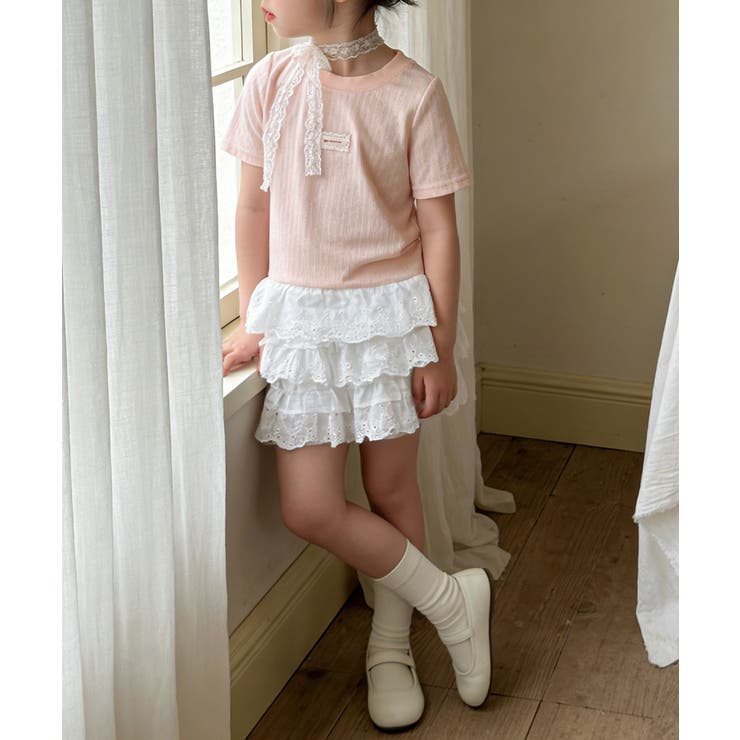 【aimoha-KIDS-】ナチュラルフリルTシャツ | aimoha kids | 詳細画像6 