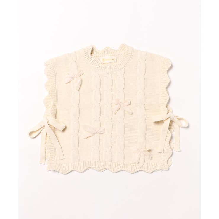 【aimoha-KIDS-】リボン付きニットベスト キッズ | aimoha kids | 詳細画像6 
