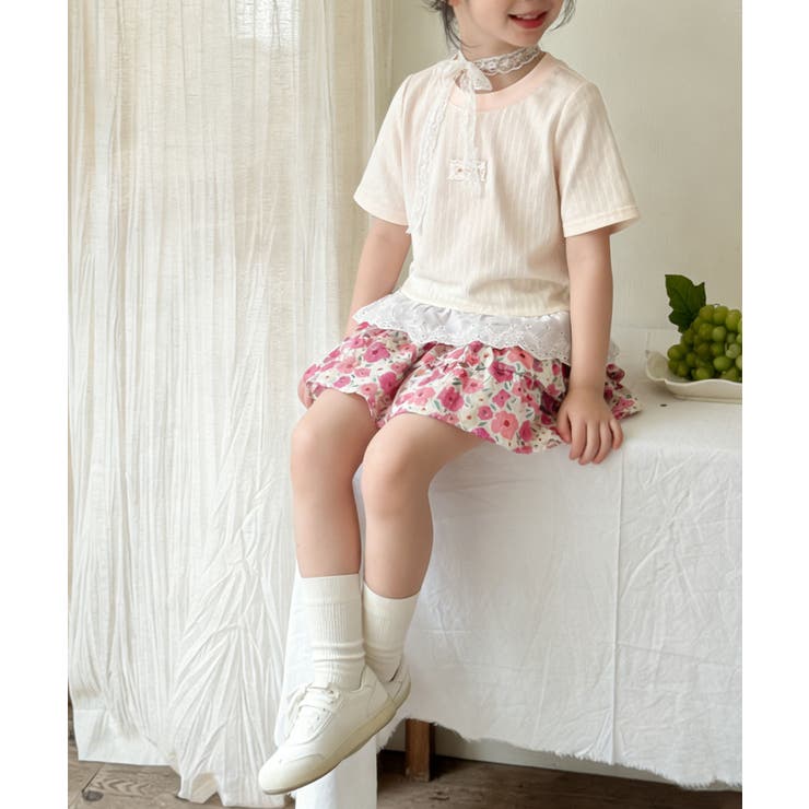 【aimoha-KIDS-】フラワーガーデン フレアショートパンツ (SS) | aimoha kids | 詳細画像22 