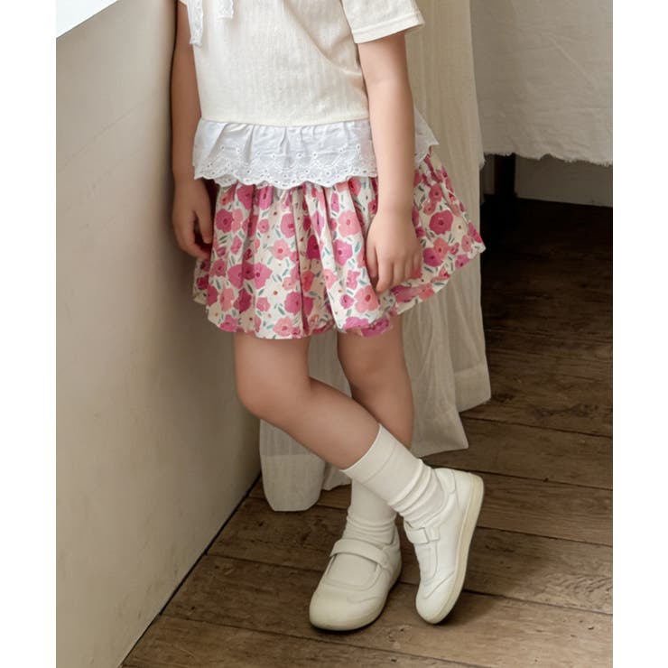 【aimoha-KIDS-】フラワーガーデン フレアショートパンツ (SS) | aimoha kids | 詳細画像19 