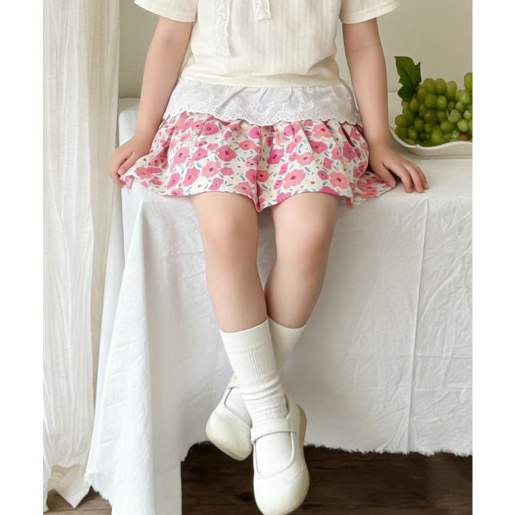 【aimoha-KIDS-】フラワーガーデン フレアショートパンツ (SS) | aimoha kids | 詳細画像20 