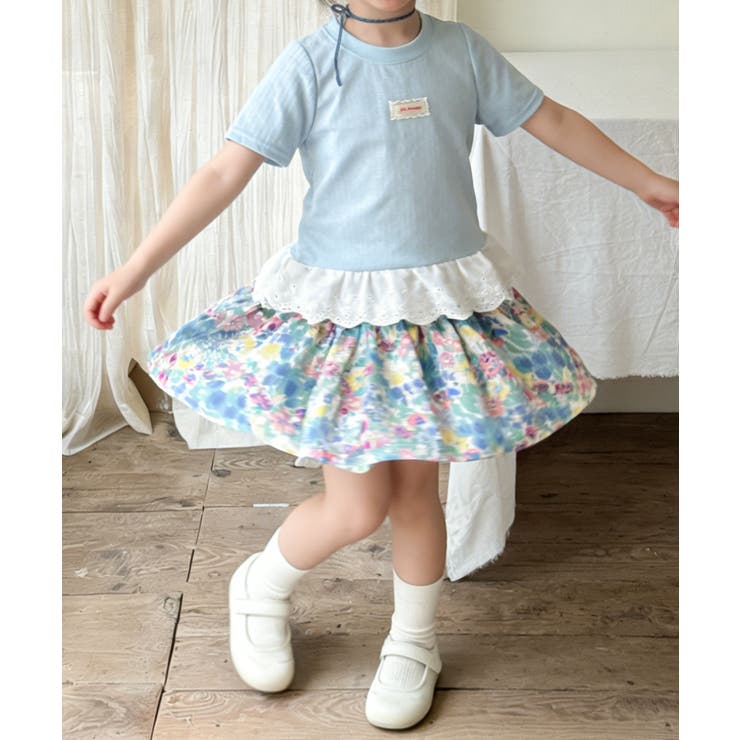 【aimoha-KIDS-】フラワーガーデン フレアショートパンツ (SS) | aimoha kids | 詳細画像9 