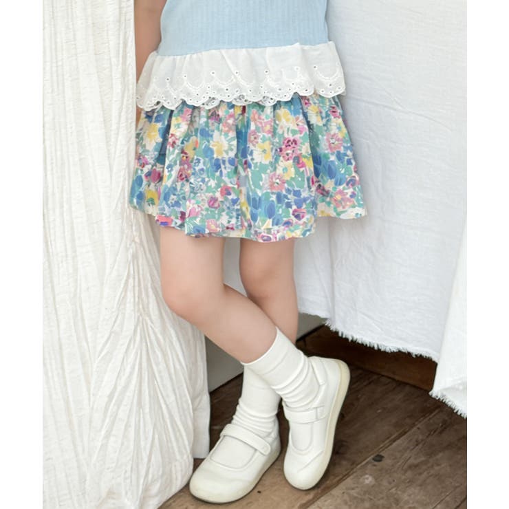 【aimoha-KIDS-】フラワーガーデン フレアショートパンツ (SS) | aimoha kids | 詳細画像12 