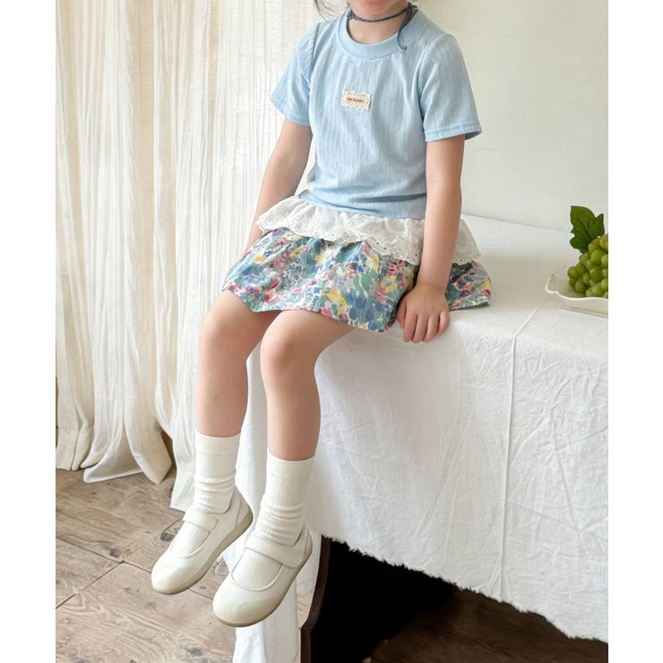 【aimoha-KIDS-】フラワーガーデン フレアショートパンツ (SS) | aimoha kids | 詳細画像7 
