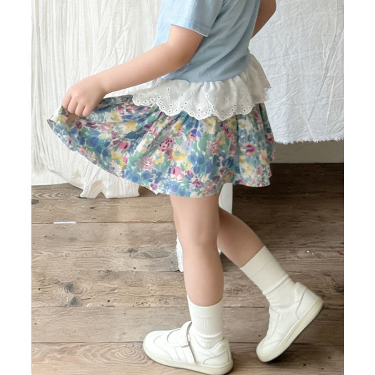 【aimoha-KIDS-】フラワーガーデン フレアショートパンツ (SS) | aimoha kids | 詳細画像13 