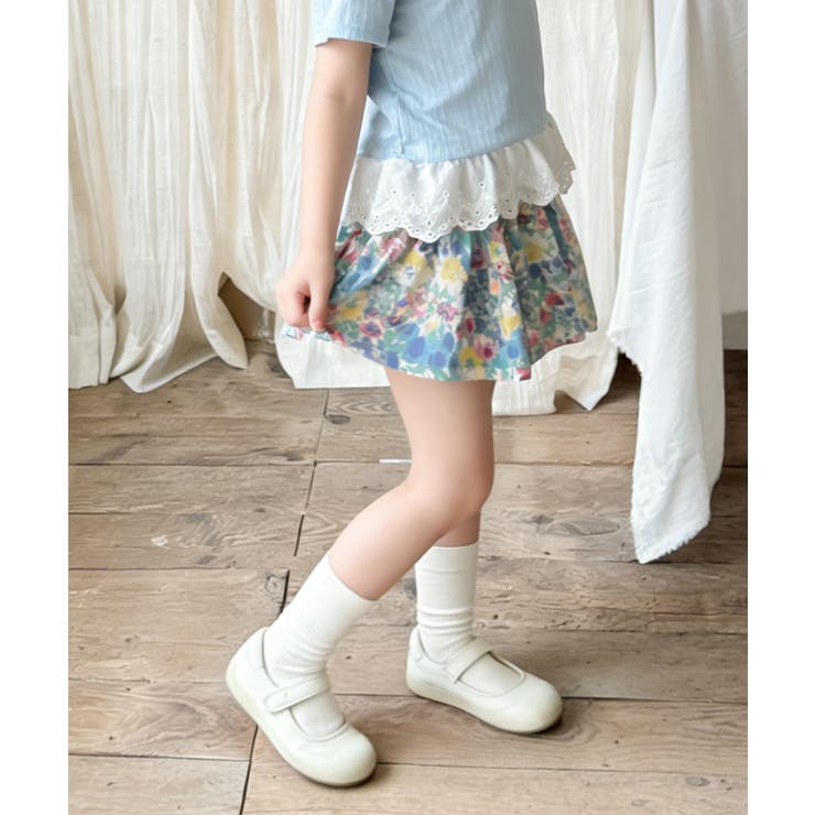 【aimoha-KIDS-】フラワーガーデン フレアショートパンツ (SS) | aimoha kids | 詳細画像8 