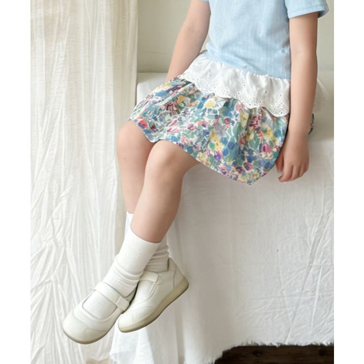 【aimoha-KIDS-】フラワーガーデン フレアショートパンツ (SS) | aimoha kids | 詳細画像2 