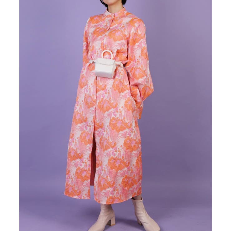 ニュアンスカラースタンドカラーワンピース スタンドカラーワンピース | aimoha  | 詳細画像5 