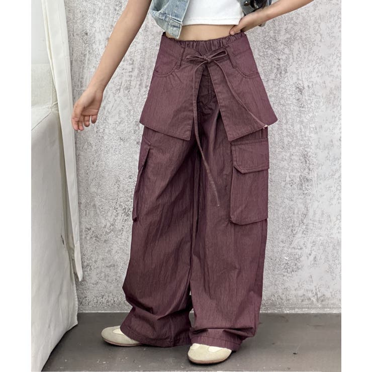 レッド | 【Aimoha KIDS】レイヤード風ポケットパンツ | aimoha kids