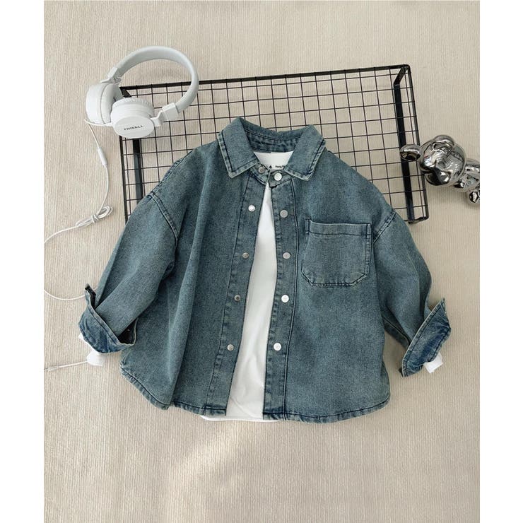 aimoha KIDS】キッズデニムスナップボタンシャツ[品番：XT000012893 