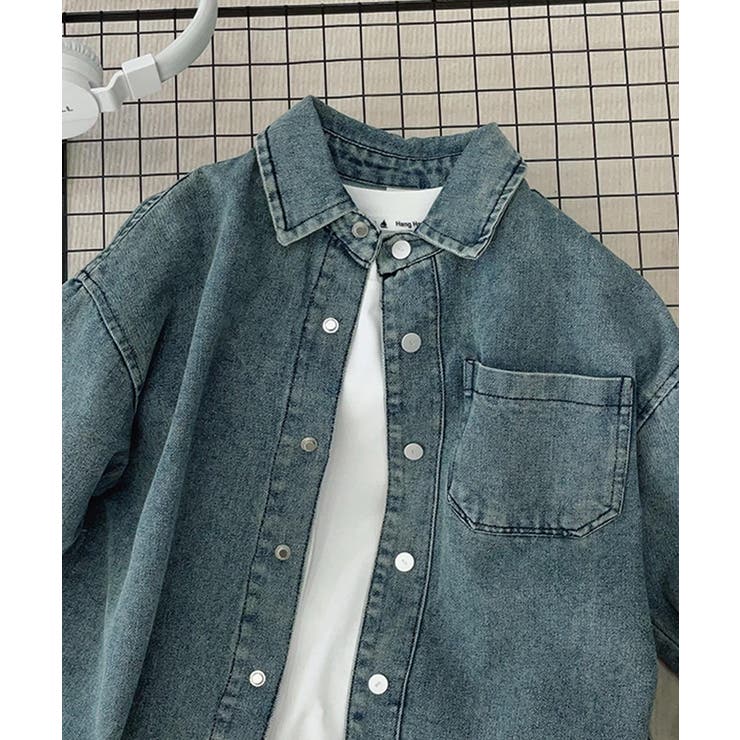 aimoha KIDS】キッズデニムスナップボタンシャツ[品番：XT000012893 
