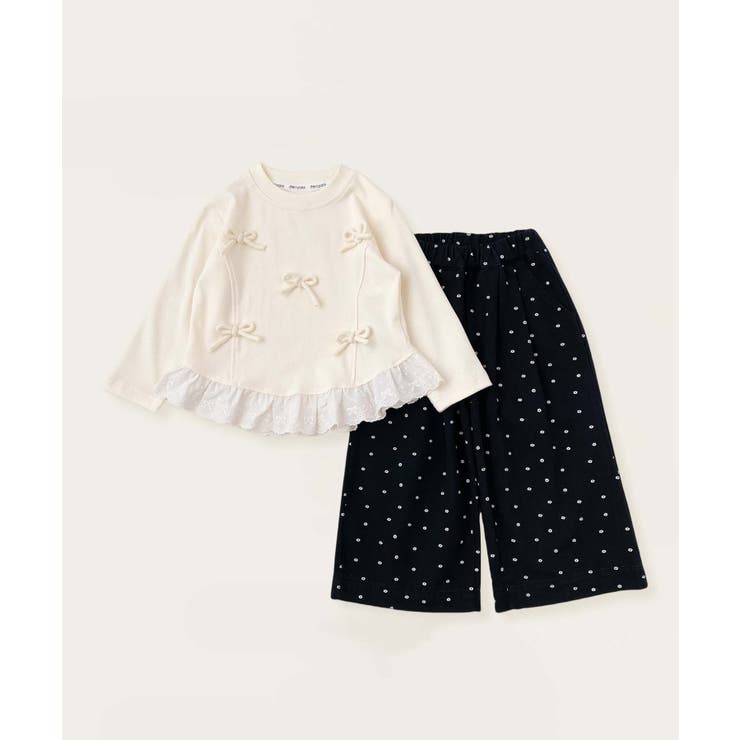 【aimoha-KIDS-】リボン付き裾フリルトップス | aimoha kids | 詳細画像5 