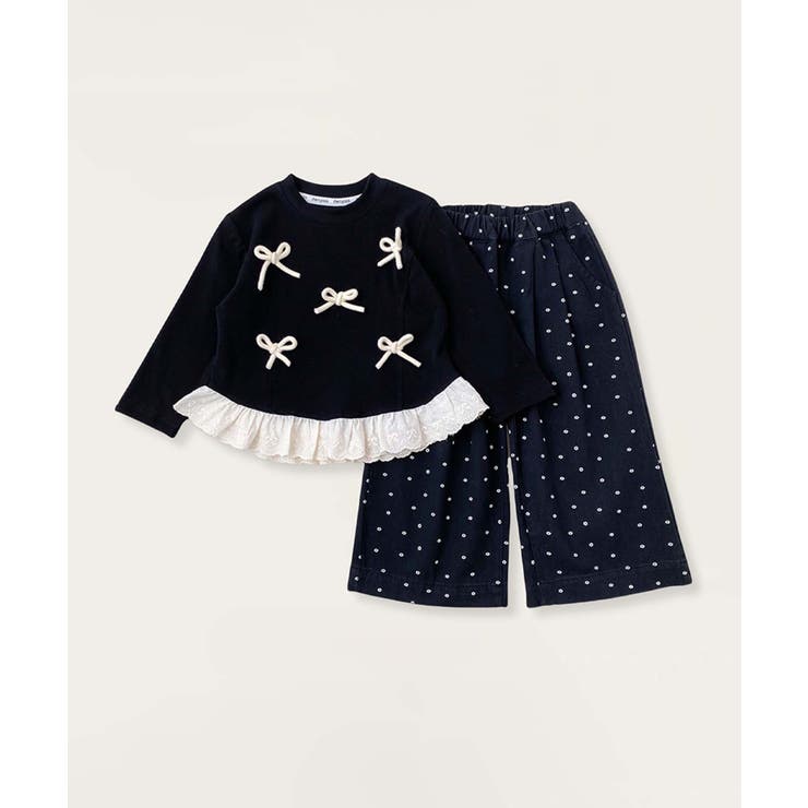 【aimoha-KIDS-】リボン付き裾フリルトップス | aimoha kids | 詳細画像6 