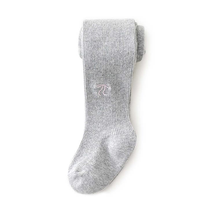 ライトグレー | 【aimoha-KIDS-】リボン刺繍タイツ | aimoha kids