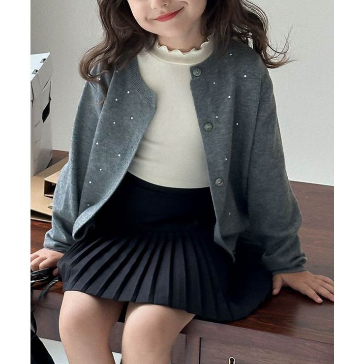 【aimoha-KIDS-】ビジューニットカーディガン | aimoha kids | 詳細画像12 