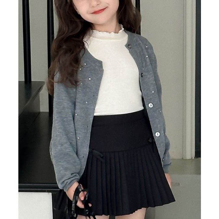 【aimoha-KIDS-】ビジューニットカーディガン | aimoha kids | 詳細画像6 