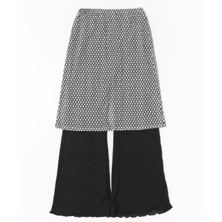 ブラック | 【moyo】レイヤードセミフレアパンツ | aimoha 