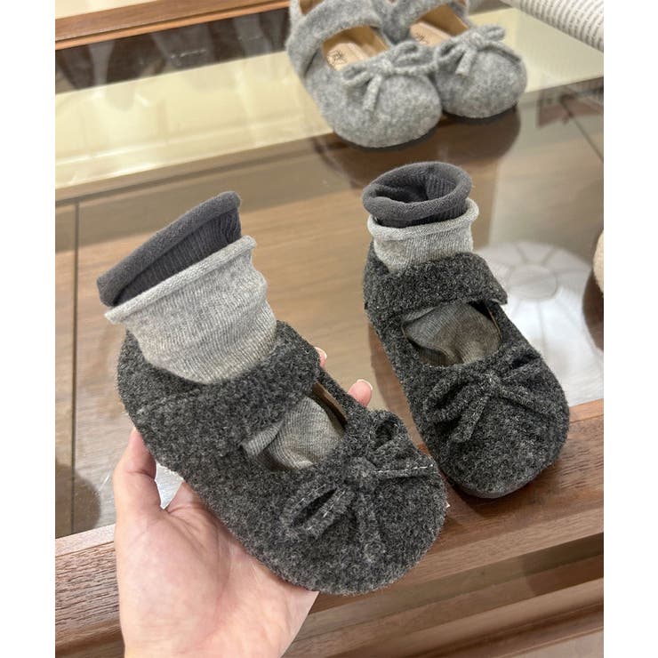 【aimoha-KIDS-】キッズ ウールライクストラップシューズ | aimoha kids | 詳細画像6 